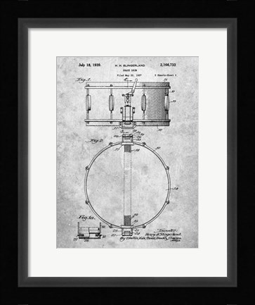 Framed Snare Drum Patent Print