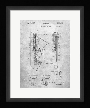 Framed Selmer Musical Instrument Patent Print