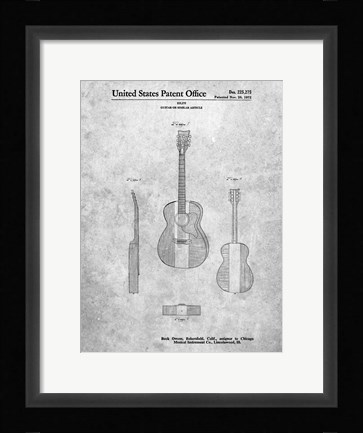 Framed Guitar or Similar Article Patent Print