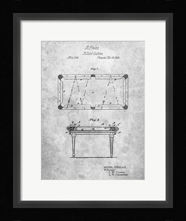 Framed Billiard Cushion Patent Print