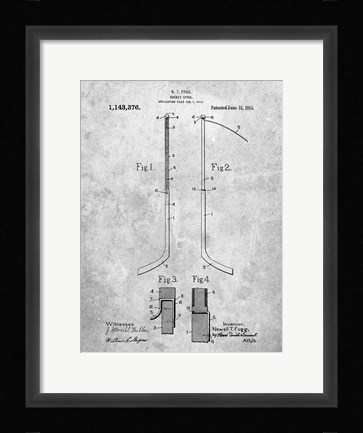 Framed Hockey Stick Patent Print