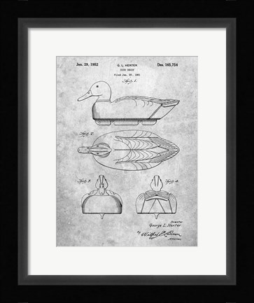 Framed Duck Decoy Patent Print