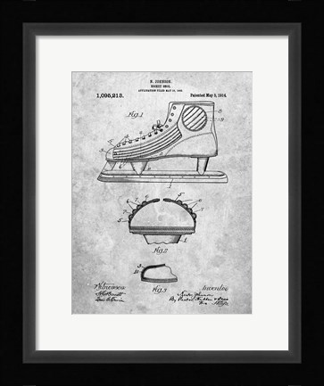 Framed Hockey Shoe Patent Print