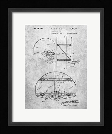 Framed Basketball Goal Patent Print