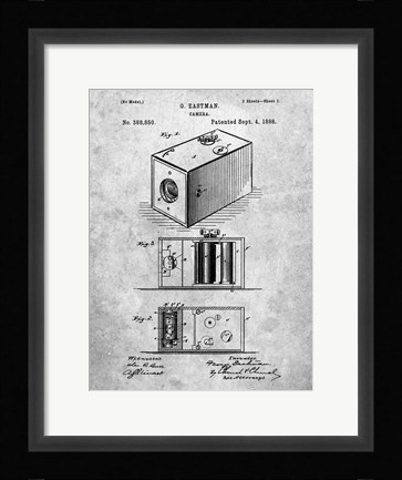 Framed Eastman Camera Patent Print