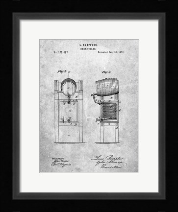 Framed Beer Cooler Patent Print