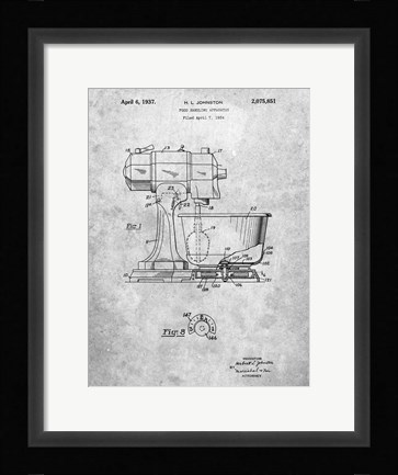 Framed Food Handling Apparatus Patent Print