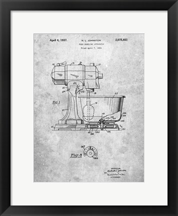 Framed Food Handling Apparatus Patent Print