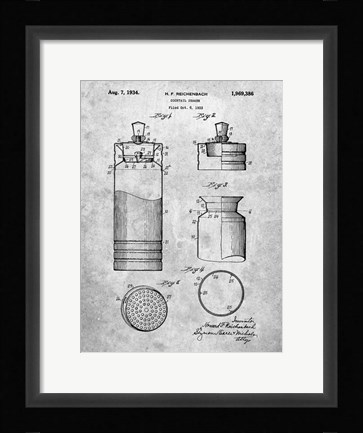 Framed Cocktail Shaker Patent Print