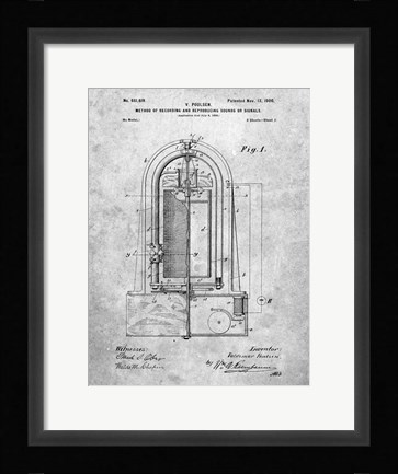 Framed Method of Recording &amp; Reproducing Sounds or Signals Patent Print