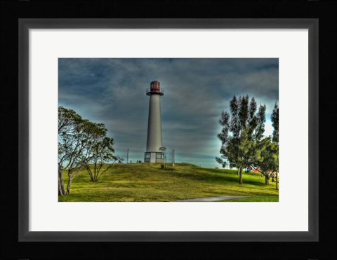 Framed Lighthouse with Red Top Print