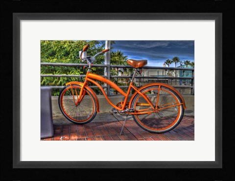 Framed Orange Bike Print