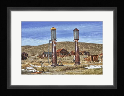 Framed Old Gas Station Print