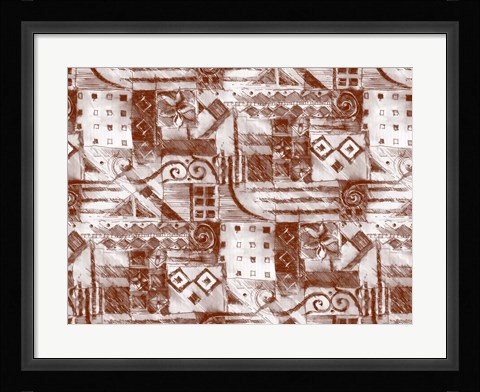 Framed Brown and Cream Print