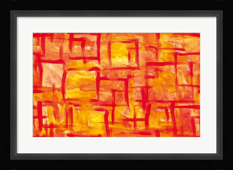 Framed Orange &amp; Yellow Print