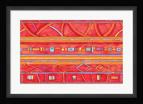 Framed Blue Pattern Print