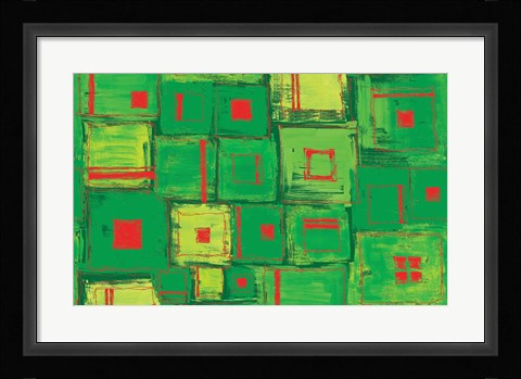Framed Green and Red Print