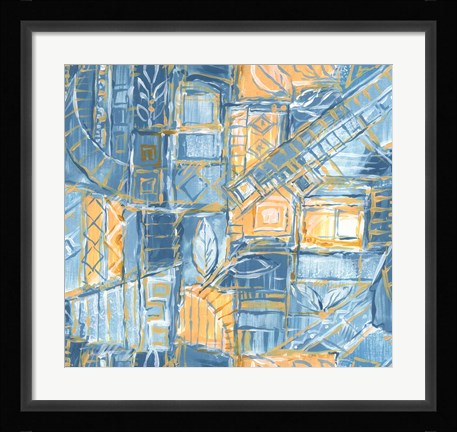 Framed Blue and Orange Print