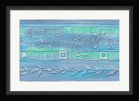 Framed Flowers and Leaves - Blue Print