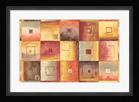Framed Peachy Squares Print