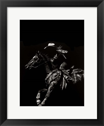 Framed Scratchboard Rodeo I Print