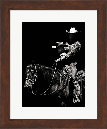 Framed Scratchboard Rodeo II Print