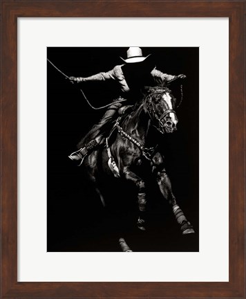 Framed Scratchboard Rodeo III Print