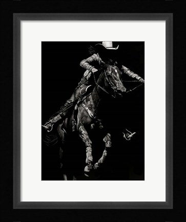 Framed Scratchboard Rodeo IV Print