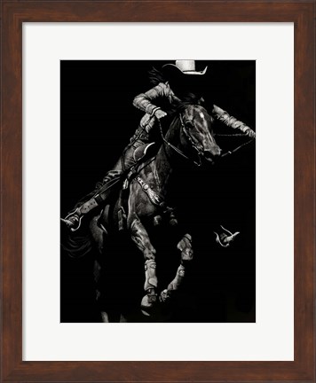 Framed Scratchboard Rodeo IV Print