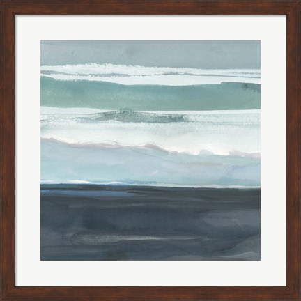 Framed Teal Sea I Print