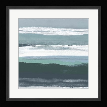 Framed Teal Sea II Print