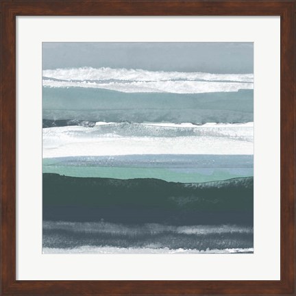 Framed Teal Sea II Print