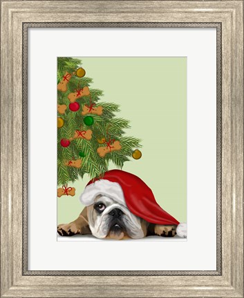 Framed English Bulldog, Cookie Tree Print