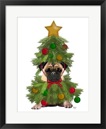 Framed Pug, Christmas Tree Costume Print