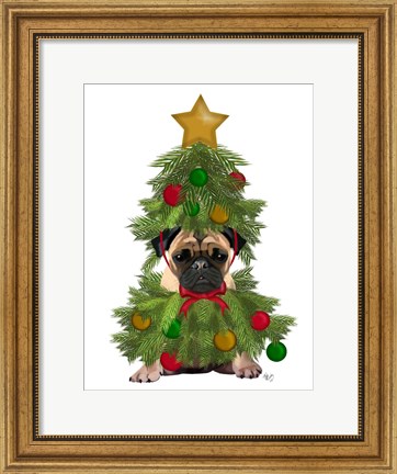 Framed Pug, Christmas Tree Costume Print