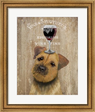 Framed Dog Au Vin, Border Terrier Print