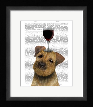 Framed Dog Au Vin, Border Terrier Print