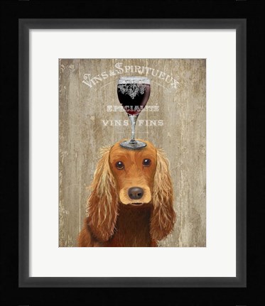 Framed Dog Au Vin, Cocker Spaniel Print
