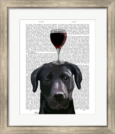 Framed Dog Au Vin, Black Labrador Print