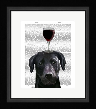 Framed Dog Au Vin, Black Labrador Print