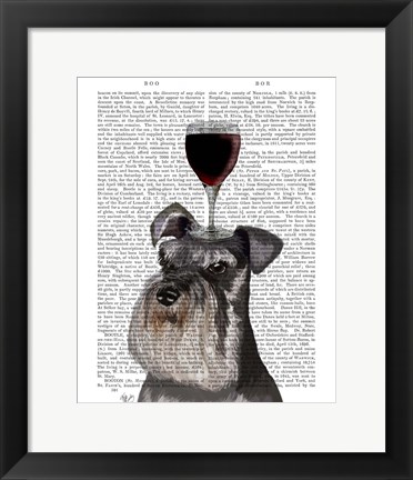 Framed Dog Au Vin, Schnauzer Print