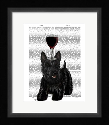 Framed Dog Au Vin, Scottish Terrier Print