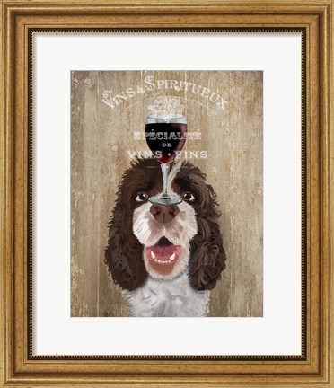 Framed Dog Au Vin, Springer Spaniel Print