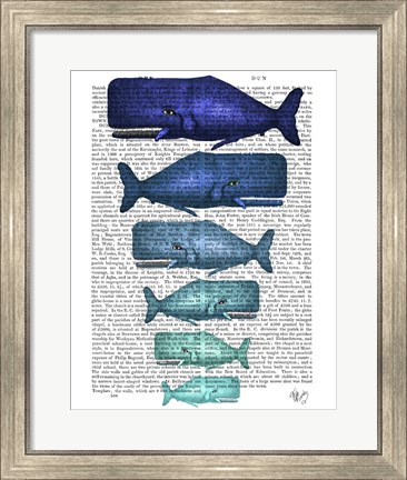 Framed Blue Whale Family Print