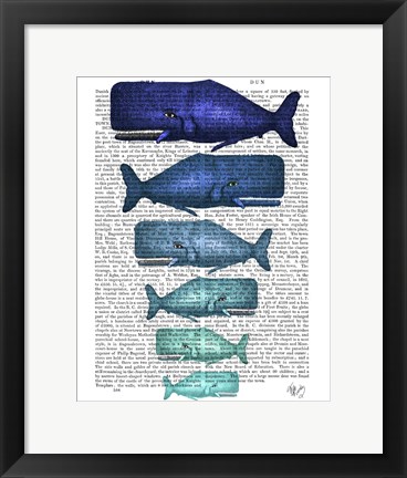 Framed Blue Whale Family Print