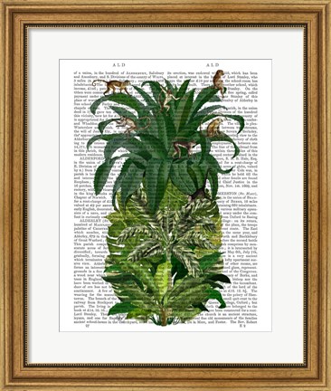 Framed Pineapple, Monkeys Print