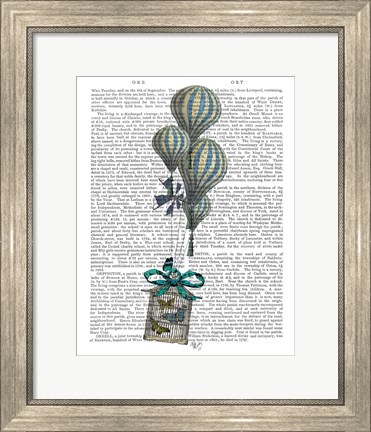 Framed Balloon and Bird Cage 2 Print