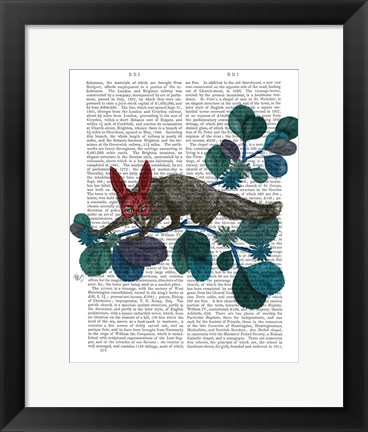 Framed Sly Fox in Bunny Mask Print