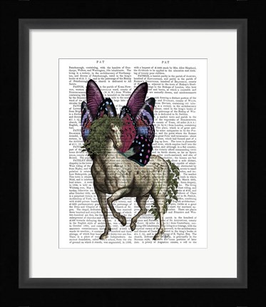 Framed Horse with Butterfly Wings Print