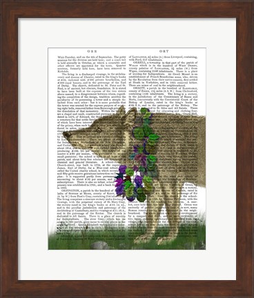 Framed Wolf and Garland Print